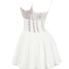 Rosaria Weißes Baumwoll-Korsetts-Minikleid
