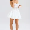 Rosaria Weißes Baumwoll-Korsetts-Minikleid