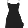 Rossella Schwarzes Minikleid mit Rüschen Rossella Schwarzes Minikleid mit Rüschen