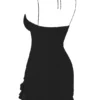Rossella Schwarzes Minikleid mit Rüschen Rossella Schwarzes Minikleid mit Rüschen