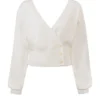 Rowan Ivory Woll-Strickjacke mit Ballonärmeln Rowan Ivory Woll-Strickjacke mit Ballonärmeln