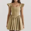 Saasha Gold Jacquard Minikleid Saasha Gold Jacquard Minikleid