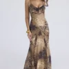 Sacha Maxikleid aus Georgette mit Leopardenmuster und Einsätzen – Limited Edition Sacha Maxikleid aus Georgette mit Leopardenmuster und Einsätzen – Limited Edition