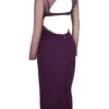 Safiya Maxikleid in Schwarz und Traubenblau