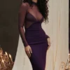 Safiya Maxikleid in Schwarz und Traubenblau