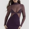 Safiya Maxikleid in Schwarz und Traubenblau