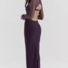 Safiya Maxikleid in Schwarz und Traubenblau