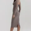 Safran Mocha Korsetts-Midi-Kleid Safran Mocha Korsetts-Midi-Kleid