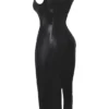 Sahara – Maxikleid aus schwarzem veganem Leder Sahara – Maxikleid aus schwarzem veganem Leder