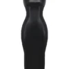 Sahara – Maxikleid aus schwarzem veganem Leder Sahara – Maxikleid aus schwarzem veganem Leder