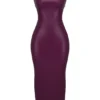 Sahara Merlot Maxikleid aus veganem Leder