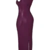 Sahara Merlot Maxikleid aus veganem Leder