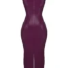 Sahara Merlot Maxikleid aus veganem Leder