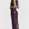 Sahara Merlot Maxikleid aus veganem Leder