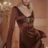 Sakina Mini-Kleid aus kupferfarbenem Satin