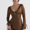 Sakina Mini-Kleid aus kupferfarbenem Satin