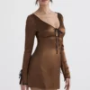Sakina Mini-Kleid aus kupferfarbenem Satin