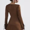 Sakina Mini-Kleid aus kupferfarbenem Satin