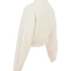 Salilah Cremefarbene Chenille-Mischgewebe-Jacke