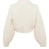 Salilah Cremefarbene Chenille-Mischgewebe-Jacke