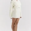 Salilah Cremefarbene Chenille-Mischgewebe-Jacke