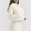 Salilah Cremefarbene Chenille-Mischgewebe-Jacke
