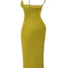 Salma Chartreuse Satin-Kleider Salma Chartreuse Satin-Kleider