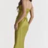 Salma Chartreuse Satin-Kleider Salma Chartreuse Satin-Kleider