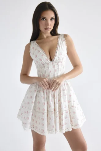 Salma Rose Print Minikleid