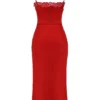 Salma Slip-Kleid aus rotem Rosensatin