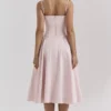 Samaria Ballerina Pink Twill Korsetts-Midi-Kleider Samaria Ballerina Pink Twill Korsetts-Midi-Kleider