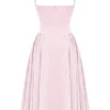 Samaria Ballerina Pink Twill Korsetts-Midi-Kleider Samaria Ballerina Pink Twill Korsetts-Midi-Kleider