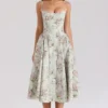 Samaria Midi-Kleid aus Baumwolle mit Salbei-Blumenprint