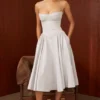 Samaria Midi-Korsetts-Kleid in Taubengrau Samaria Midi-Korsetts-Kleid in Taubengrau