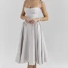 Samaria Midi-Korsetts-Kleid in Taubengrau Samaria Midi-Korsetts-Kleid in Taubengrau