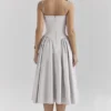 Samaria Midi-Korsetts-Kleid in Taubengrau Samaria Midi-Korsetts-Kleid in Taubengrau