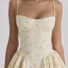 Samaria Mini-Kleid aus Baumwolle mit Zitronen-Blumenprint