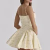 Samaria Mini-Kleid aus Baumwolle mit Zitronen-Blumenprint