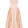 Samaria Peach Parfait Twill Korsetts-Midi-Kleid Samaria Peach Parfait Twill Korsetts-Midi-Kleid