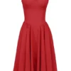 Samaria – Rotes Midi-Kleid mit Raffungen Samaria – Rotes Midi-Kleid mit Raffungen