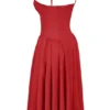 Samaria – Rotes Midi-Kleid mit Raffungen Samaria – Rotes Midi-Kleid mit Raffungen