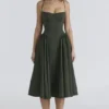 Samaria smaragdgrünes Midi-Korsetts-Kleid Samaria smaragdgrünes Midi-Korsetts-Kleid