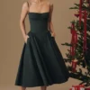 Samaria smaragdgrünes Midi-Korsetts-Kleid Samaria smaragdgrünes Midi-Korsetts-Kleid