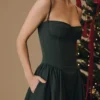 Samaria smaragdgrünes Midi-Korsetts-Kleid Samaria smaragdgrünes Midi-Korsetts-Kleid