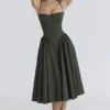 Samaria smaragdgrünes Midi-Korsetts-Kleid Samaria smaragdgrünes Midi-Korsetts-Kleid