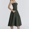 Samaria smaragdgrünes Midi-Korsetts-Kleid Samaria smaragdgrünes Midi-Korsetts-Kleid