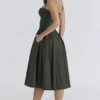 Samaria smaragdgrünes Midi-Korsetts-Kleid Samaria smaragdgrünes Midi-Korsetts-Kleid