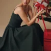 Samaria smaragdgrünes Midi-Korsetts-Kleid Samaria smaragdgrünes Midi-Korsetts-Kleid