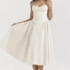 Samaria Vintage Cremefarbenes Korsett-Sommerkleid Samaria Vintage Cremefarbenes Korsett-Sommerkleid