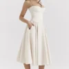 Samaria Vintage Cremefarbenes Korsett-Sommerkleid Samaria Vintage Cremefarbenes Korsett-Sommerkleid